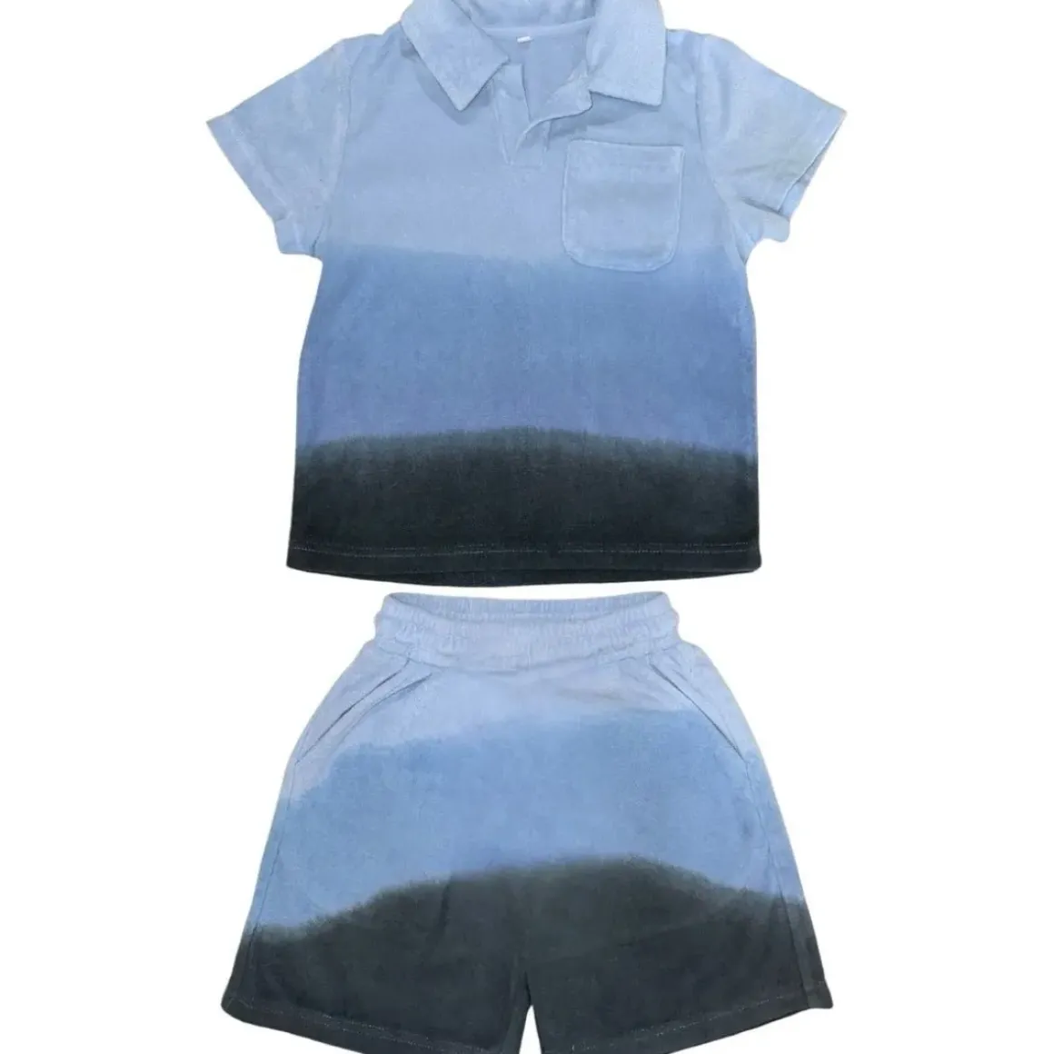 MICAH DIP DYE TERRY TOP AND SHORTS SET