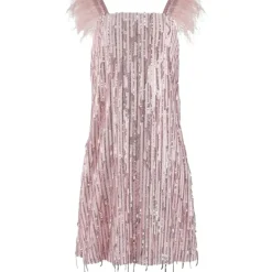 MILA SEQUIN FEATHER DRESS
