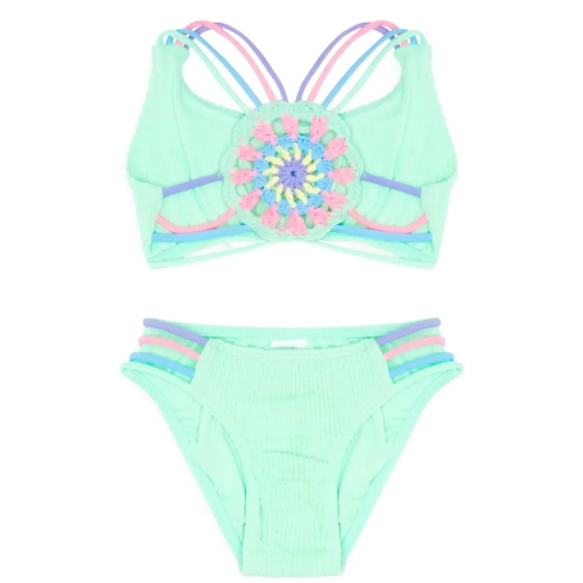 MONA CROCHET FLOWER TWO PIECE BIKINI