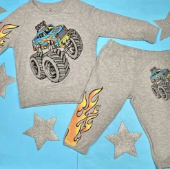 MONSTER TRUCK FLAMES SWEATPANTS MINI DREAMERS EXCLUSIVE