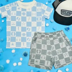 MUSIC CHECKERED TSHIRT