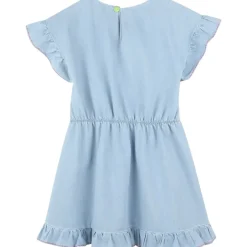 NEON EMBROIDERED DENIM DRESS