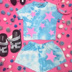 NEON STAR CLOUD WASH SHORTS
