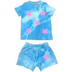 NEON STARS CLOUD WASH TSHIRT AND SHORTS SET