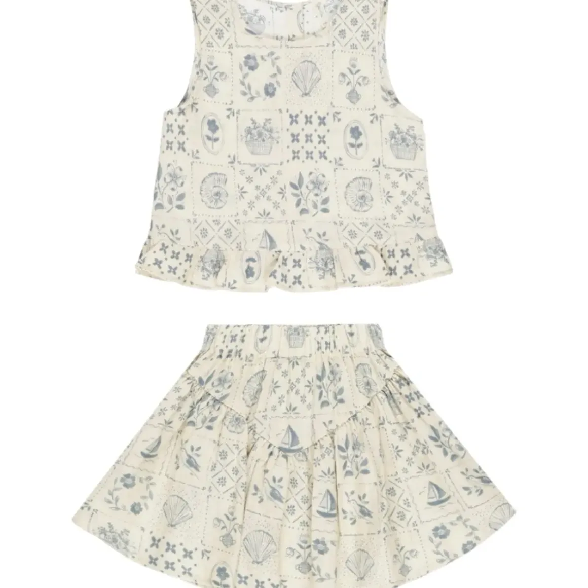 OCEANSIDE TILE TANK TOP AND SKIRT SET