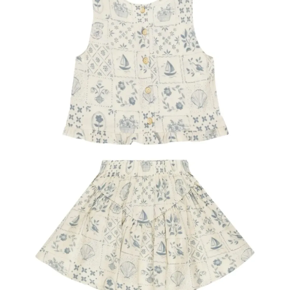 OCEANSIDE TILE TANK TOP AND SKIRT SET