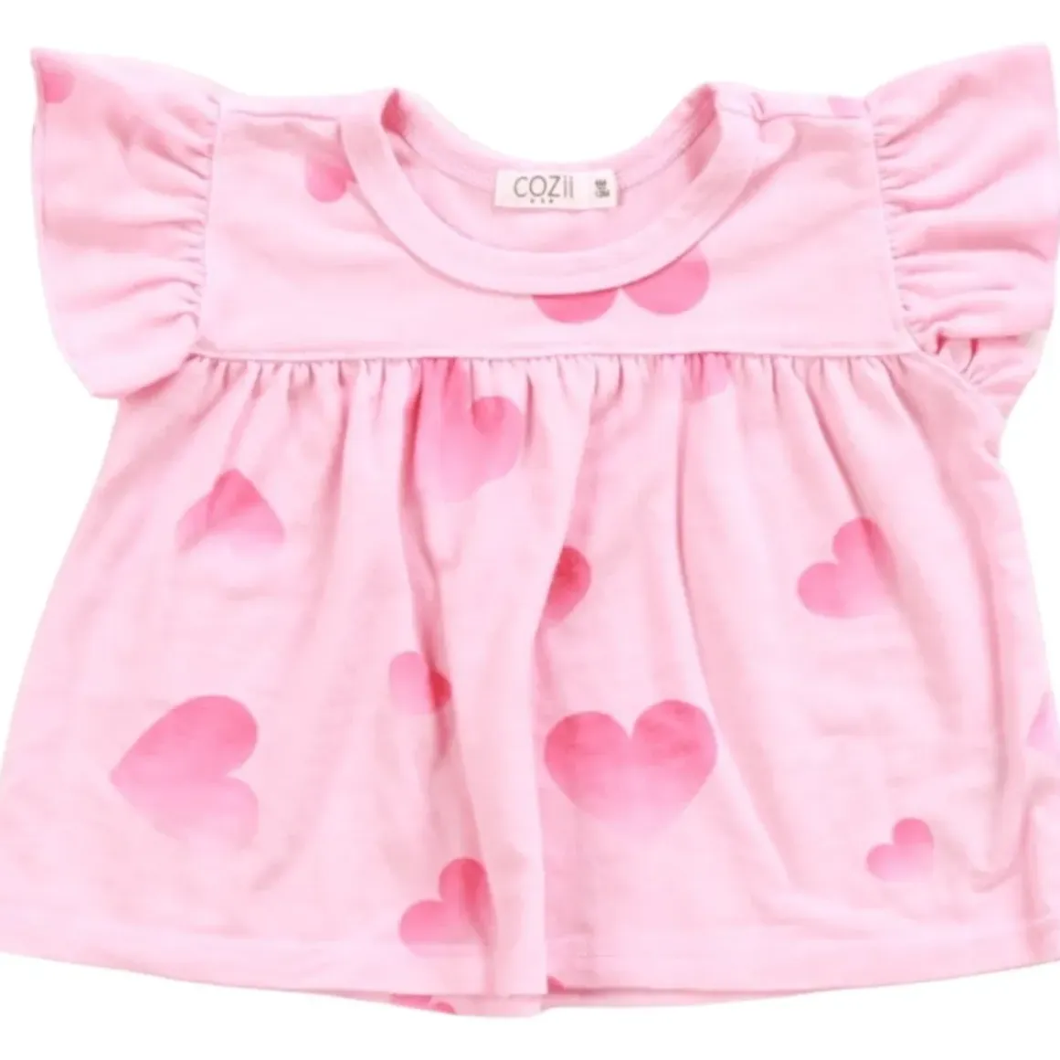 OMBRÉ HEART RUFFLE TSHIRT