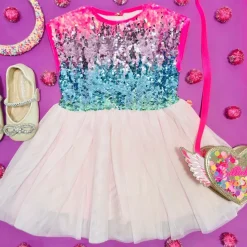 OMBRÉ SEQUIN TULLE DRESS