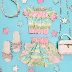 PAISLEY TOP AND RUFFLE SKIRT SET