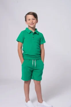 PALM TREES TERRY POLO TOP