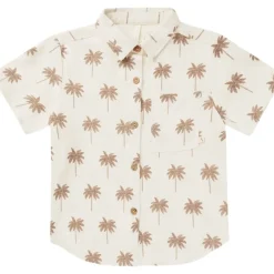 PARADISE PALM TREE BUTTON DOWN TOP