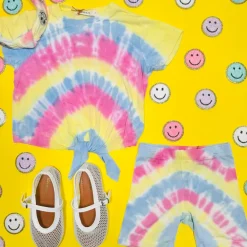 PASTEL PARTY TIE FRONT BEACH TSHIRT