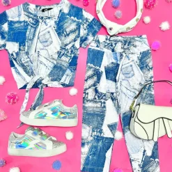 PATCH DENIM PRINT LEGGINGS