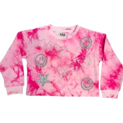 PEACE SIGN & SMILEY FACE TIE DYE SWEATSHIRT