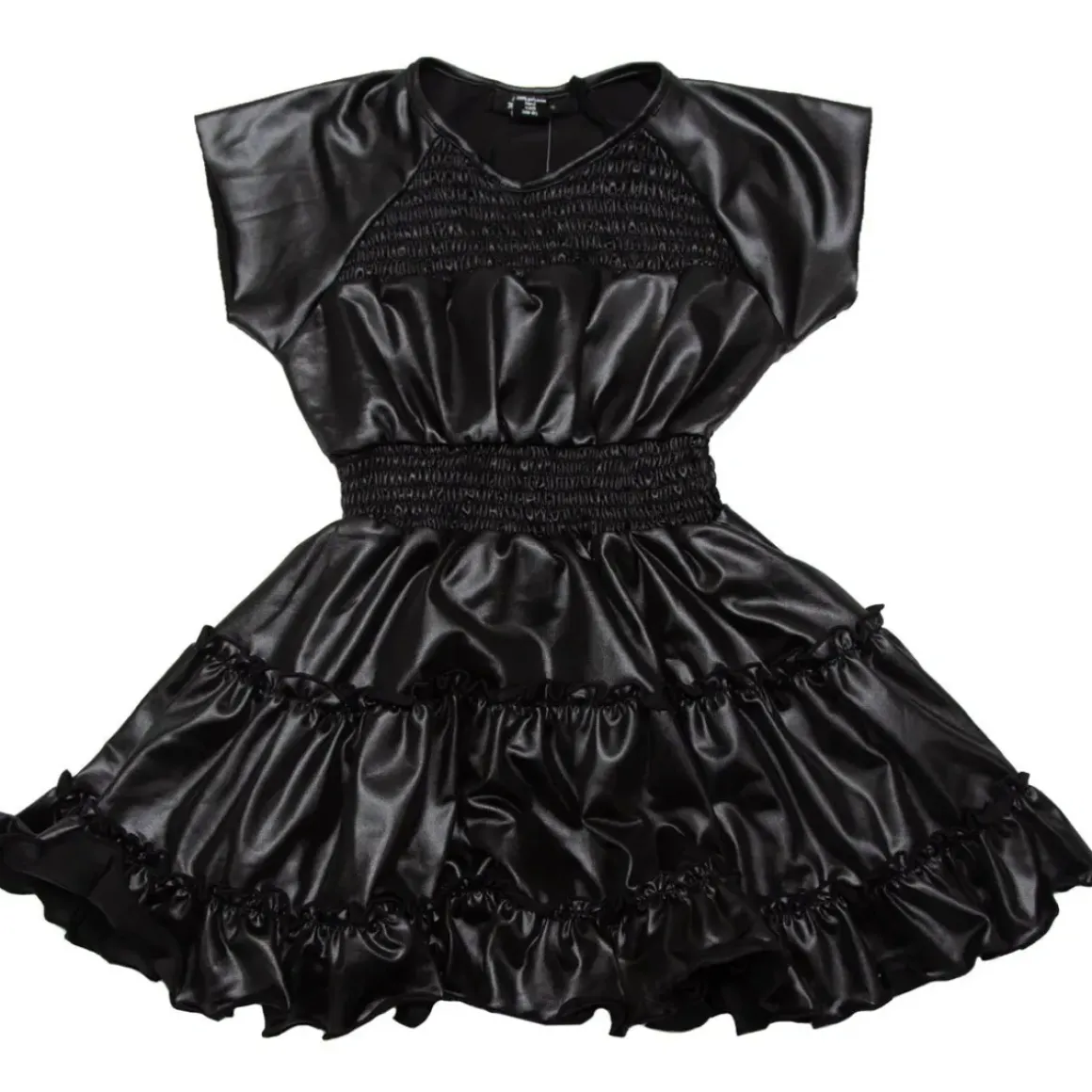PLEATHER SMOCKED DRESS
