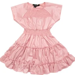 PLEATHER SMOCKED DRESS
