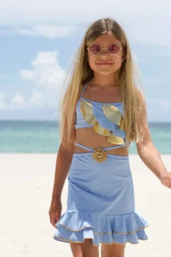 POLINA METALLIC RUFFLE TWO PIECE BIKINI