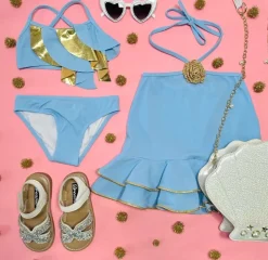 POLINA METALLIC RUFFLE TWO PIECE BIKINI