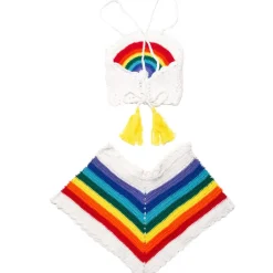 RAINBOW CROCHET TOP AND SHORTS SET