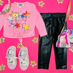 RAINBOW DRIP STARS LONG SLEEVE TIE TSHIRT