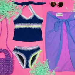 RAINBOW EMBROIDERED TANKINI TWO PIECE