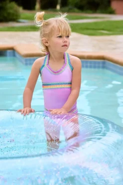 RAINBOW EMBROIDERED TIE DYE TWO PIECE TANKINI