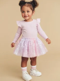 RAINBOW RIB ONESIE DRESS