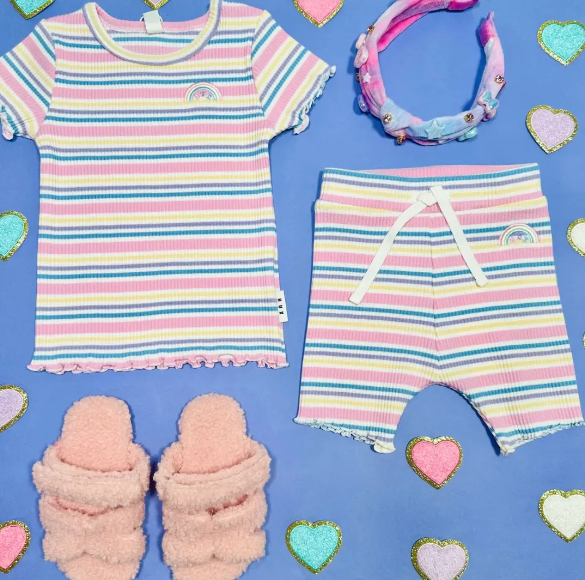 RAINBOW STRIPE RIB TSHIRT