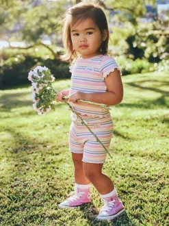 RAINBOW STRIPE RIB TSHIRT