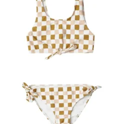 RETRO CHECK KNOTTED TWO PIECE BIKINI