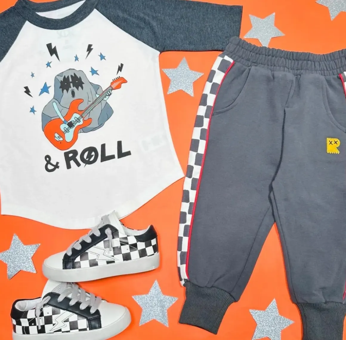 ROCK N ROLL GHOST LONG SLEEVE RAGLAN TSHIRT
