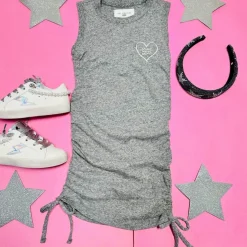 RUCHED TIE DRESS