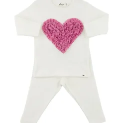 RUFFLE HEART LONG SLEEVE TOP AND LEGGINGS SET