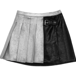 SCHOOLGIRL PLEATED METALLIC SKIRT