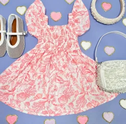 SEASIDE TOILE SMOCKED DRESS