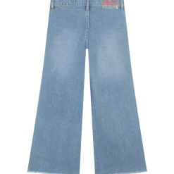SEQUIN POCKET WIDE LEG DENIM PANTS