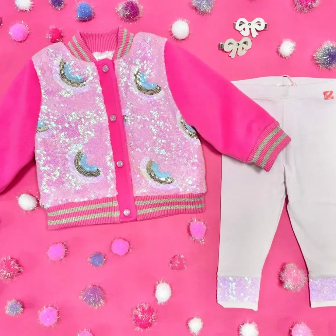 SEQUIN RAINBOW BOMBER JACKET