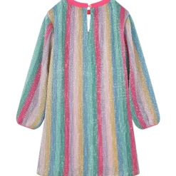 SEQUIN RAINBOW PLEATED DRESS