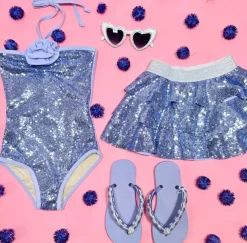 SEQUIN ROSE ONE PIECE SWIMSUIT