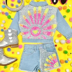 SEQUIN SUN DENIM JACKET