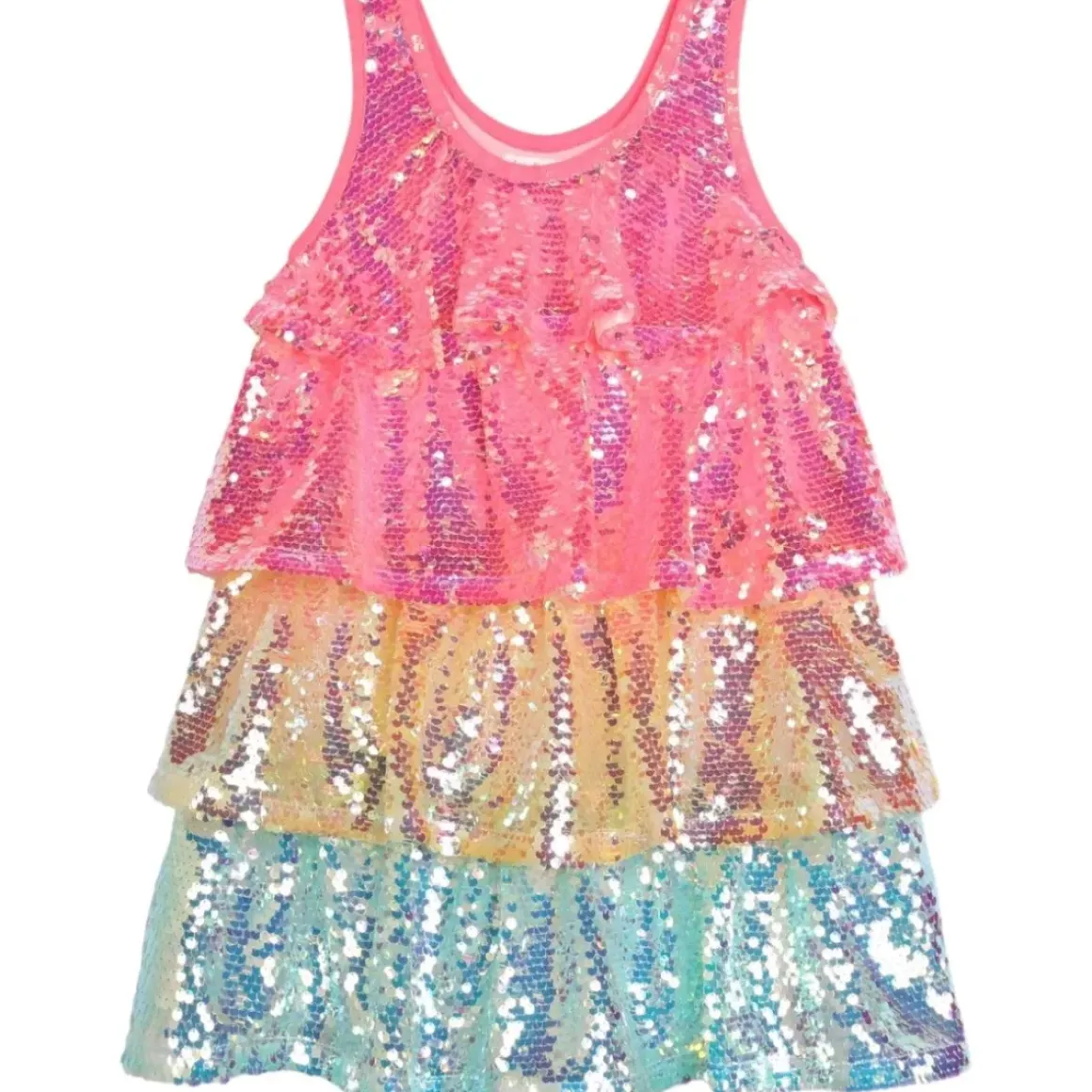 SEQUIN TIERED DRESS