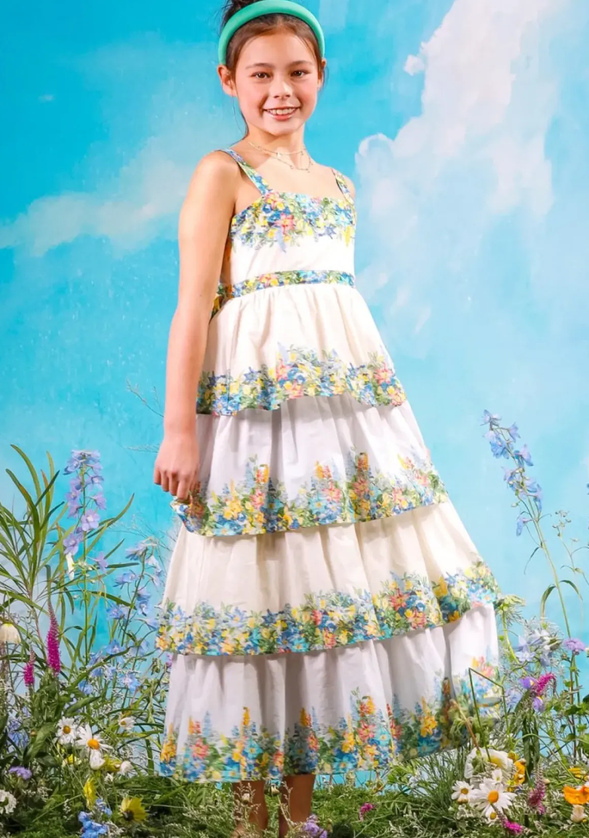 SERENITY EMBROIDERED FLORAL MAXI DRESS