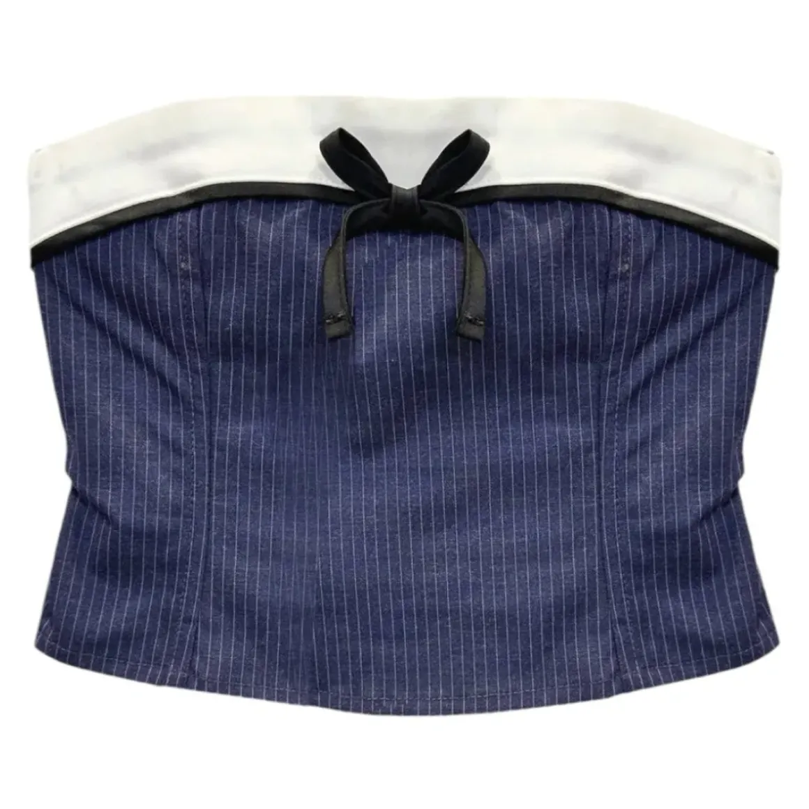 SIENNA PINSTRIPE STRAPLESS TOP