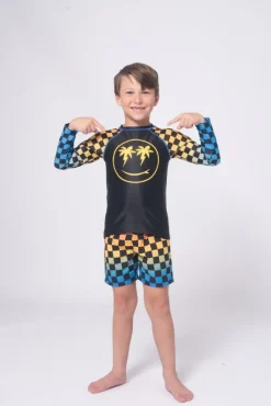 SMILEY FACE LONG SLEEVE RASH GUARD