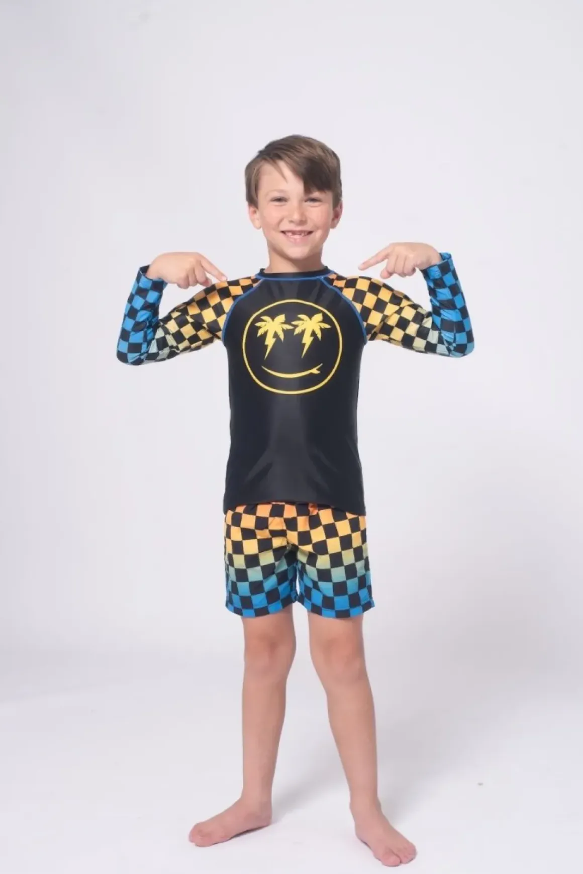 SMILEY FACE LONG SLEEVE RASH GUARD
