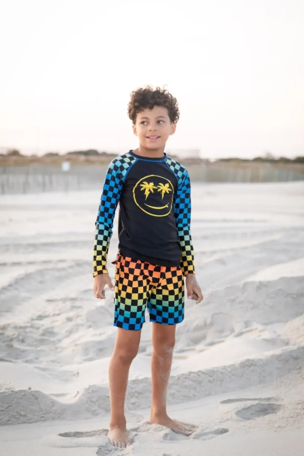 SMILEY FACE LONG SLEEVE RASH GUARD