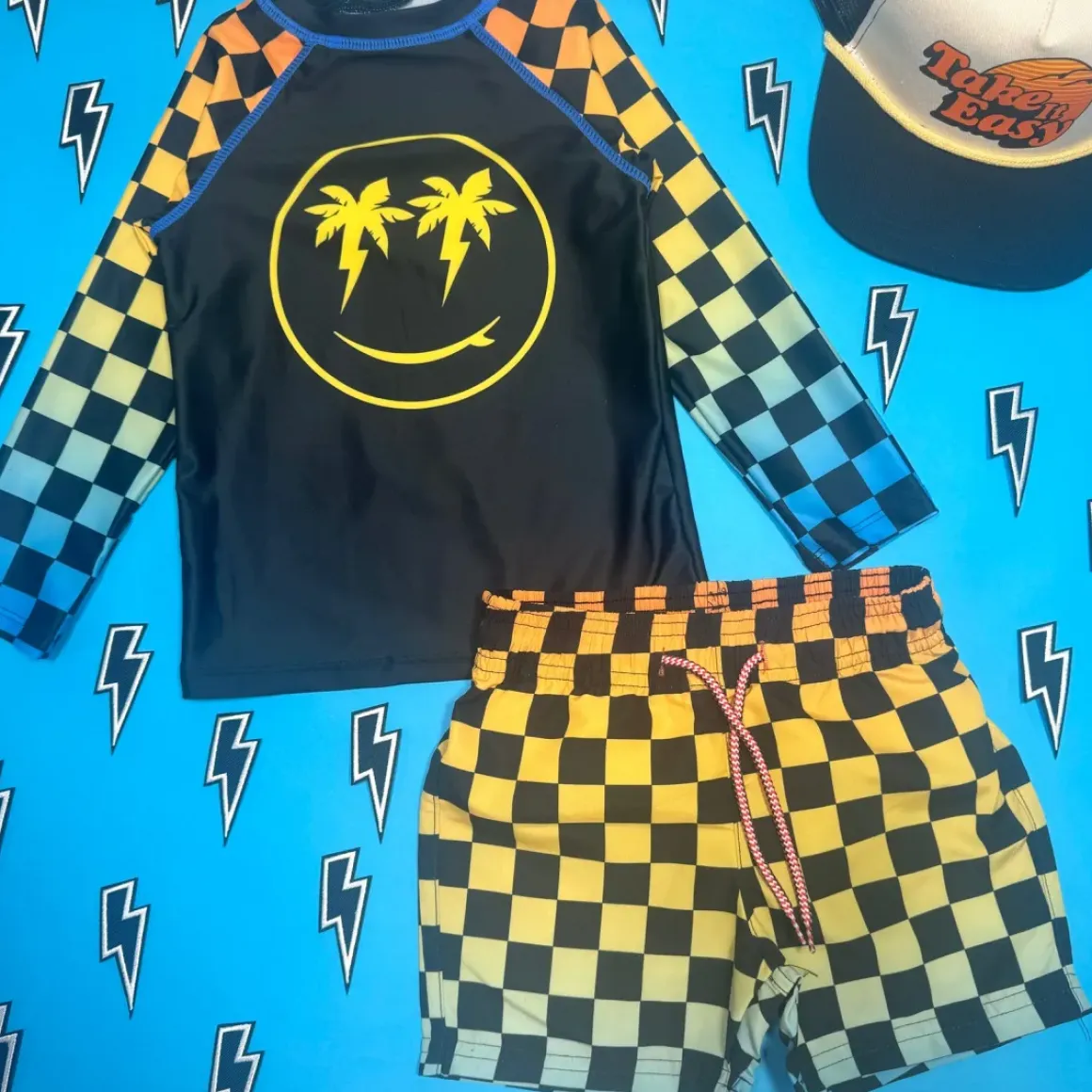 SMILEY FACE LONG SLEEVE RASH GUARD