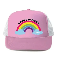 SOMEWHERE RAINBOW TRUCKER HAT