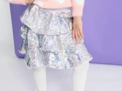 SPARKLE SEQUIN TIERED SKIRT