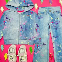 SPLATTER DENIM PANTS